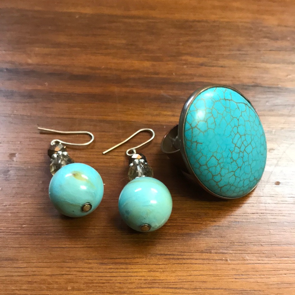 Turquoise and Blue Green Jewelry Set